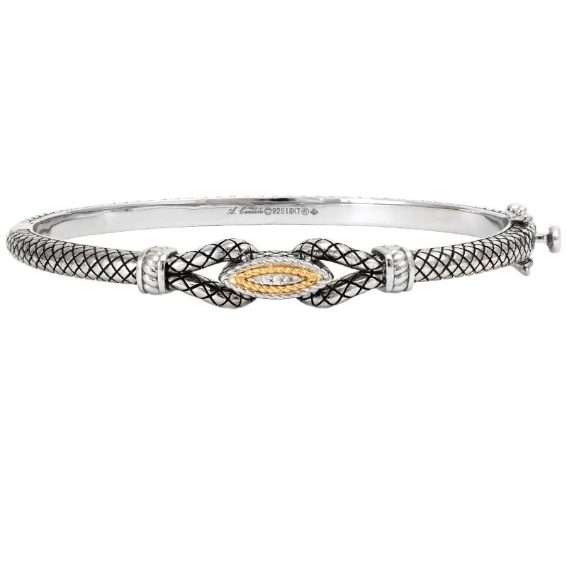 18K/Silver Diamond Bangle