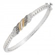 18K/Silver Diamond Bangle