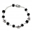 Silver Onyx/Amethyst Bracelet (7