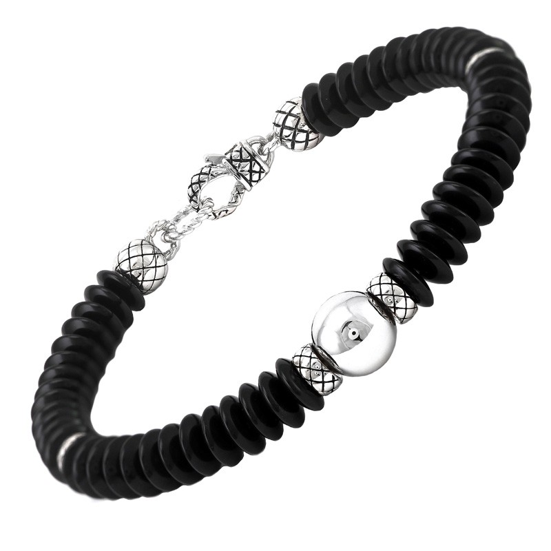 Silver Onyx Bangle