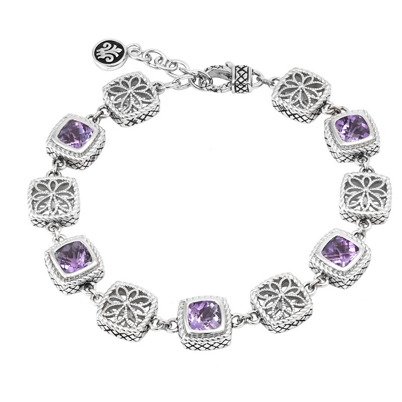 Silver Amethyst Bracelet (7