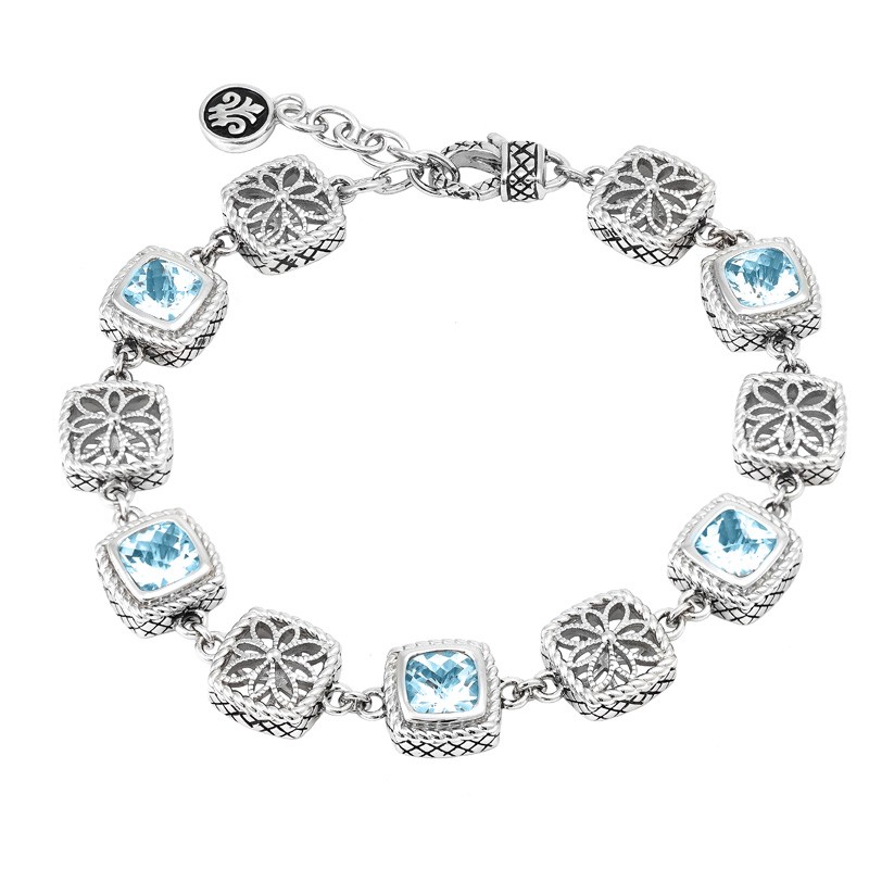 Silver Blue Topaz Bracelet (7