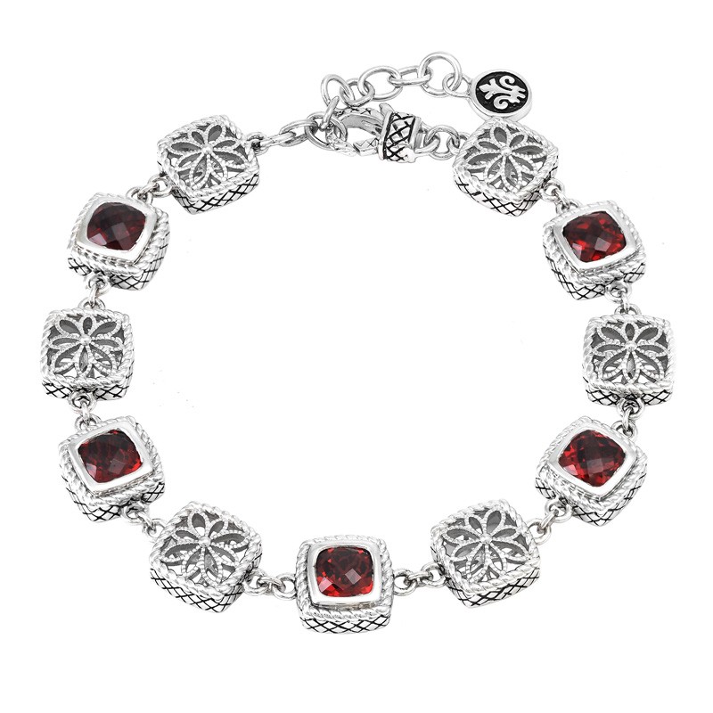 Silver Garnet Bracelet (7