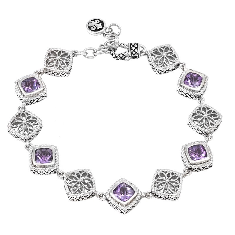 Silver Amethyst Bracelet (7
