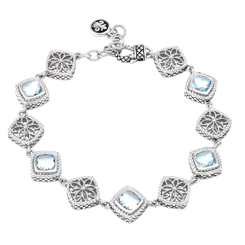 Silver Blue Topaz Bracelet (7