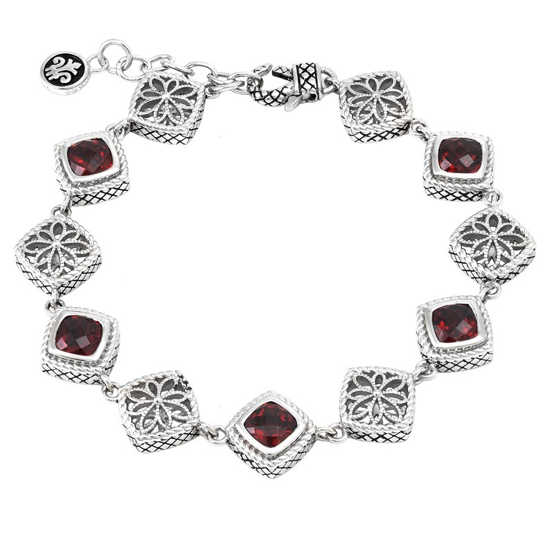 Silver Garnet Bracelet (7