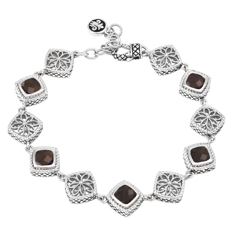 Silver Smoky Quartz Bracelet (7