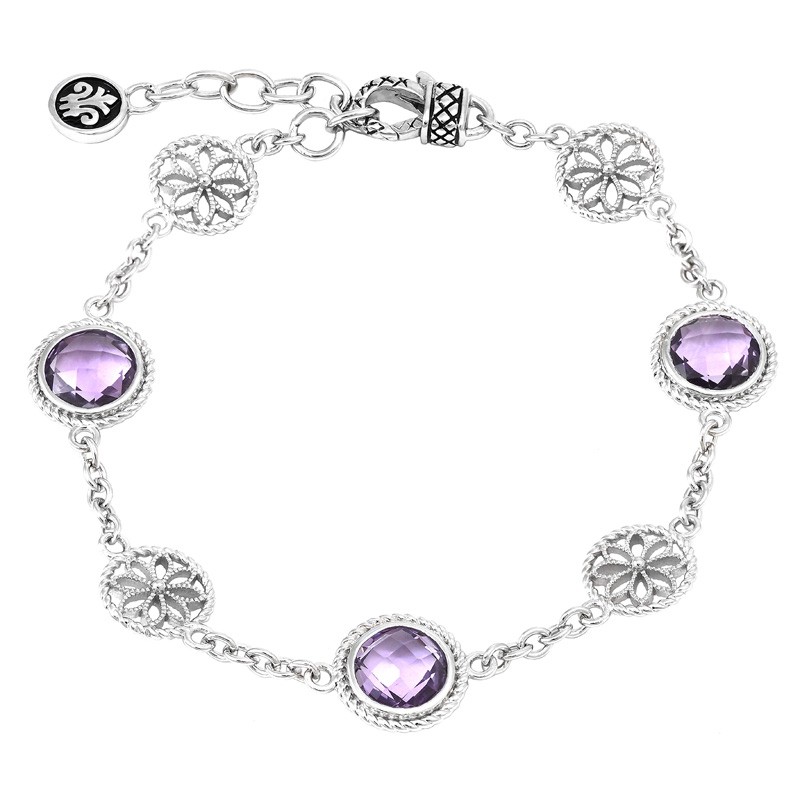 Silver Amethyst Bracelet (7