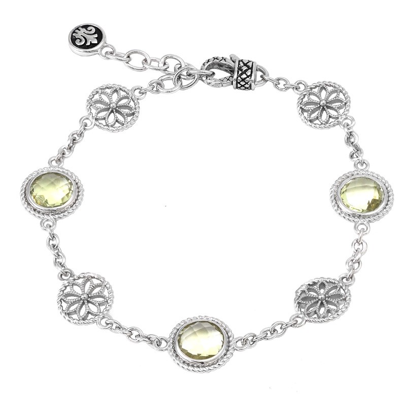 Silver Lemon Quartz Bracelet (7