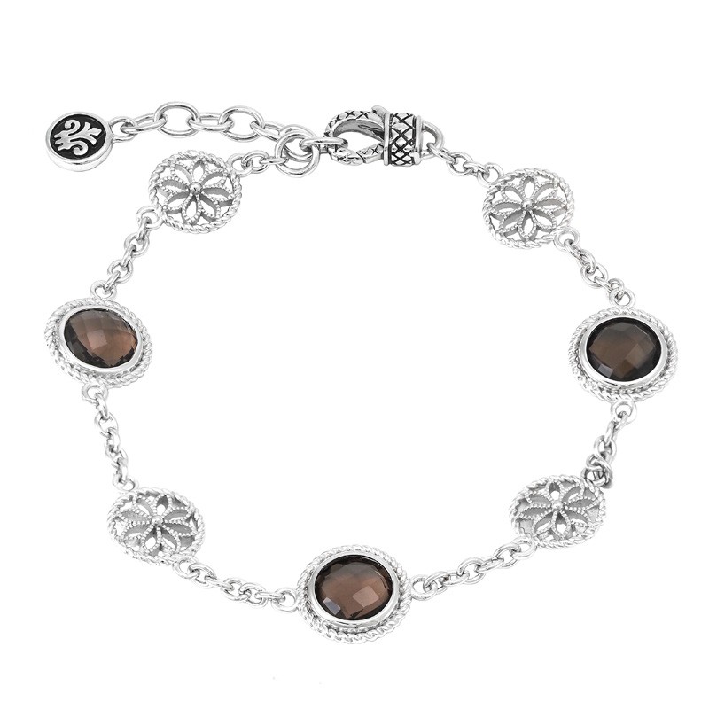 Silver Smoky Quartz Bracelet (7