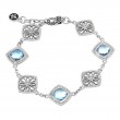 Silver Blue Topaz/Diamond Bracelet (7