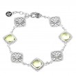 Silver Lemon Quartz/Diamond Bracelet  (7