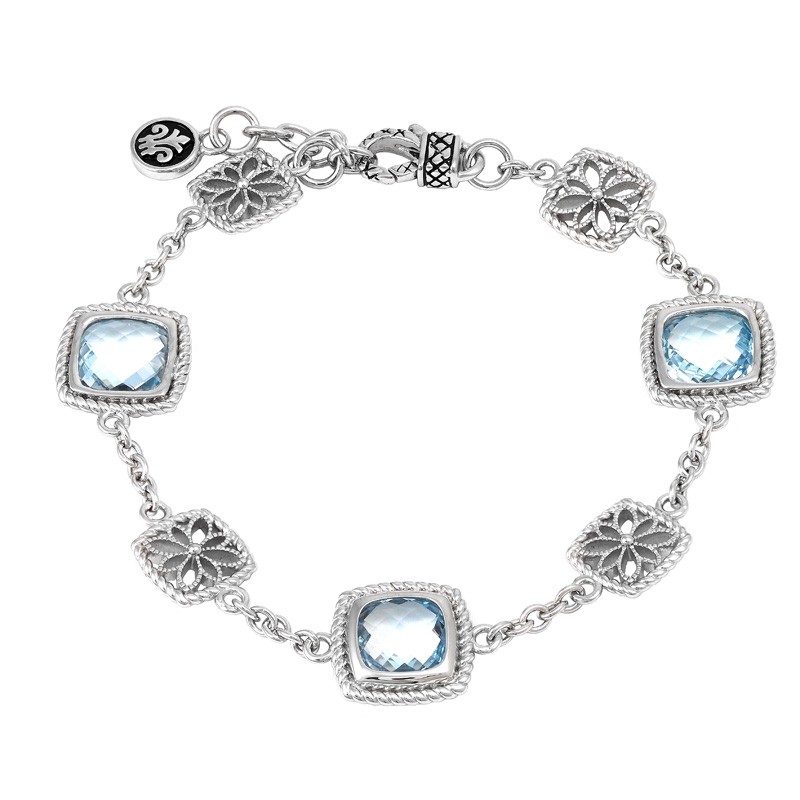 Silver Blue Topaz Bracelet (7