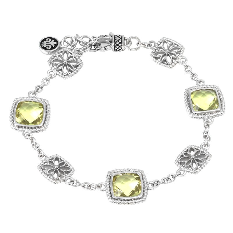 Silver Lemon Quartz Bracelet (7