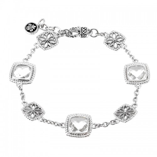 Silver White Topaz Bracelet (7