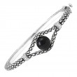 Silver Onyx Bangle