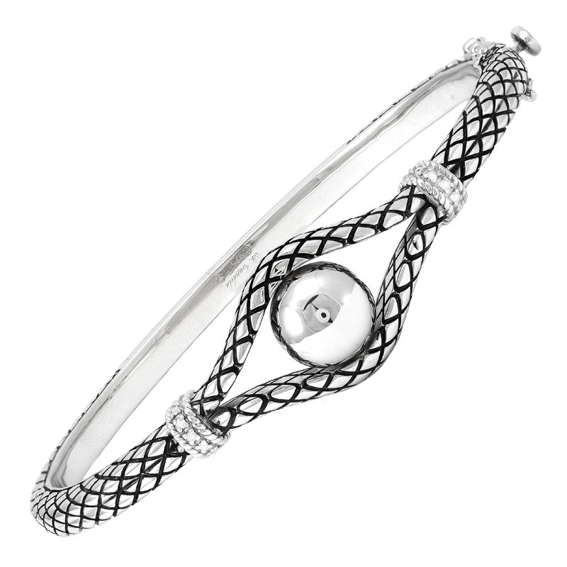 Silver Diamond Bangle