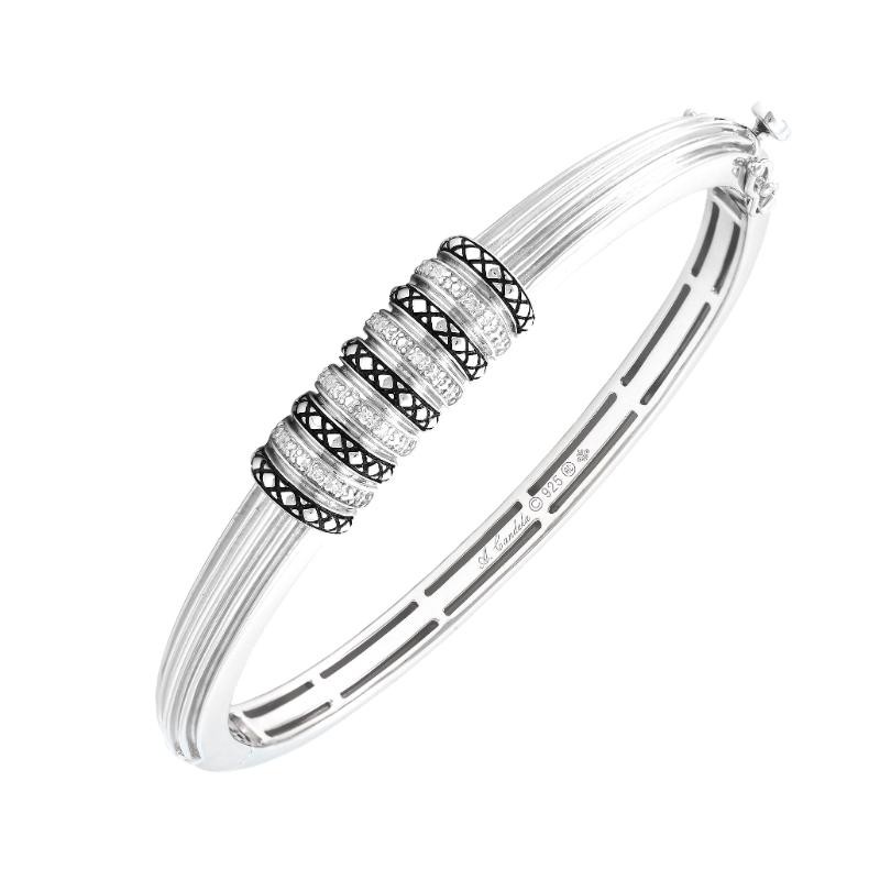 Silver Diamond Bangle