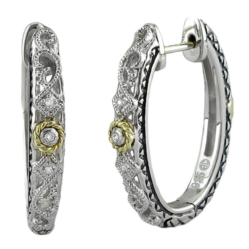 18K/Silver Diamond Earrings
