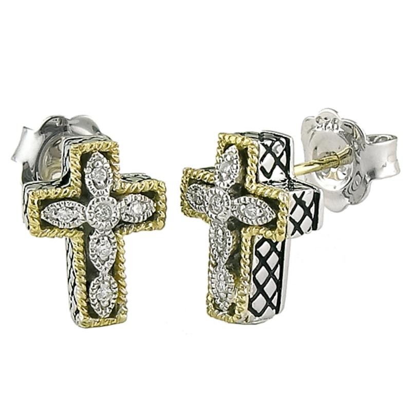 18K/Silver Diamond Earrings