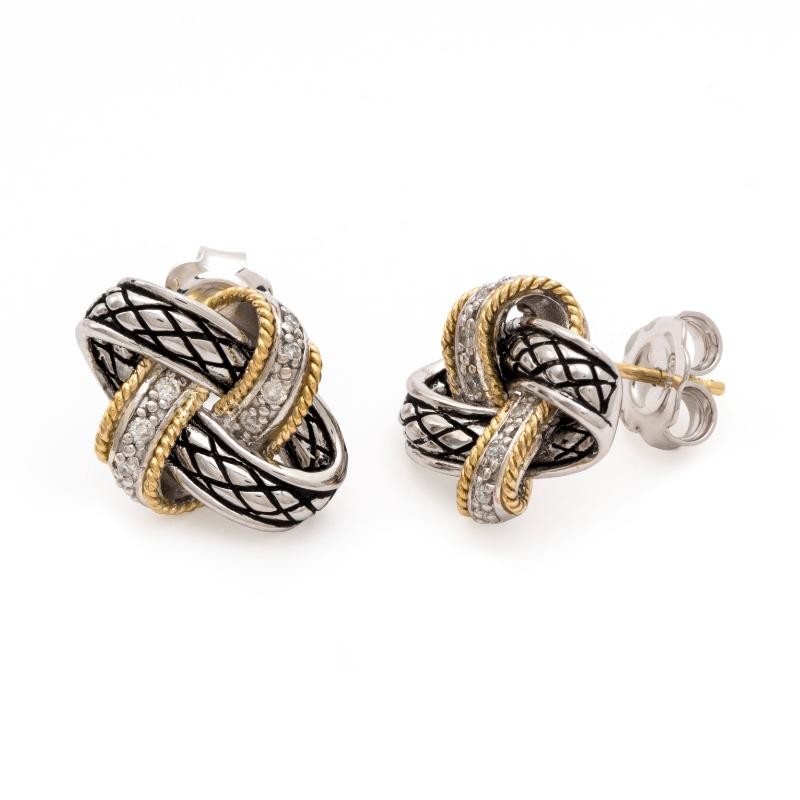 18K/Silver Diamond Earrings