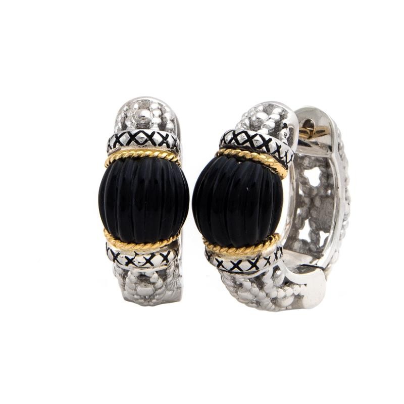 18K/Silver Onyx Earrings