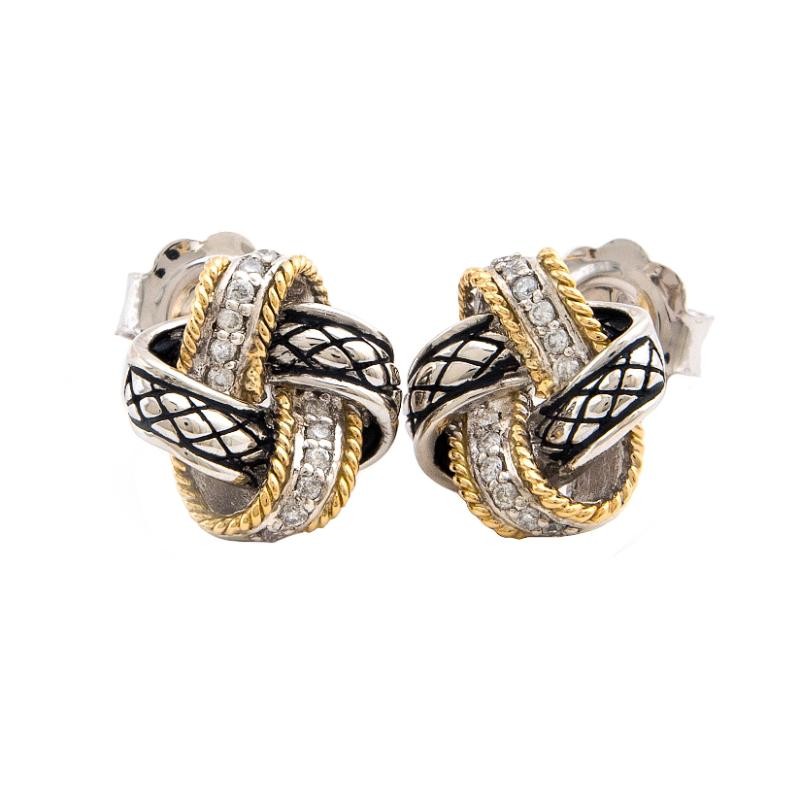 18K/Silver Diamond Earrings