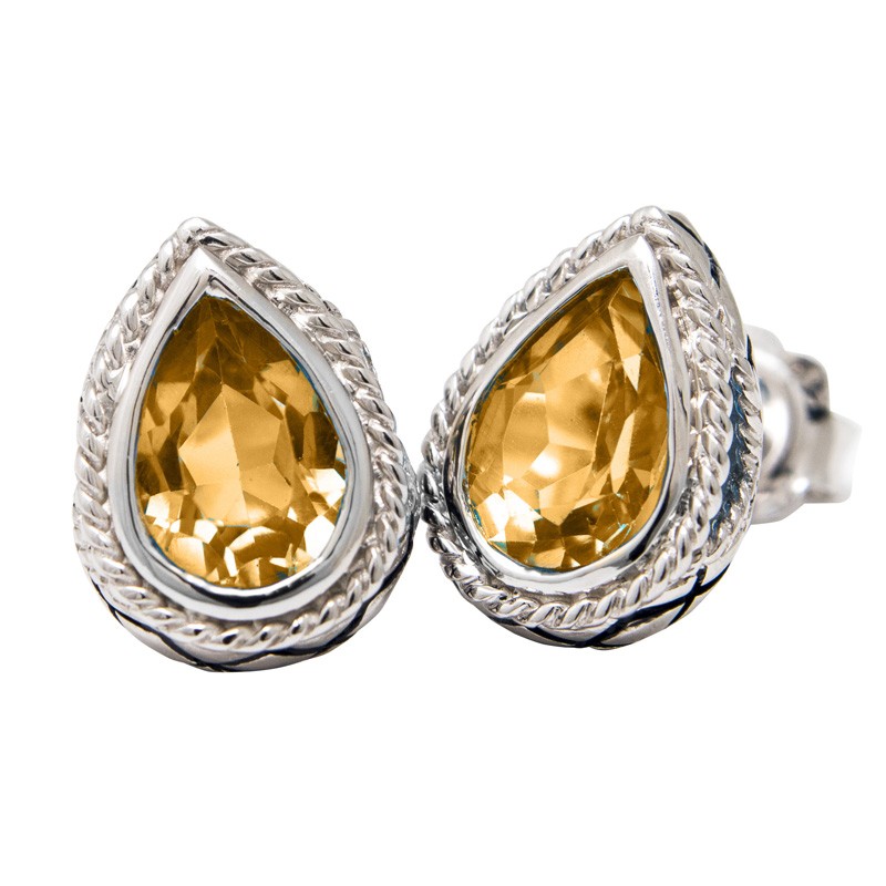 Silver Citrine Earrings