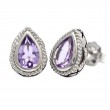 Silver Pink Amethyst Earrings