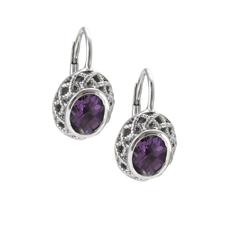 Silver Amethyst Earrings