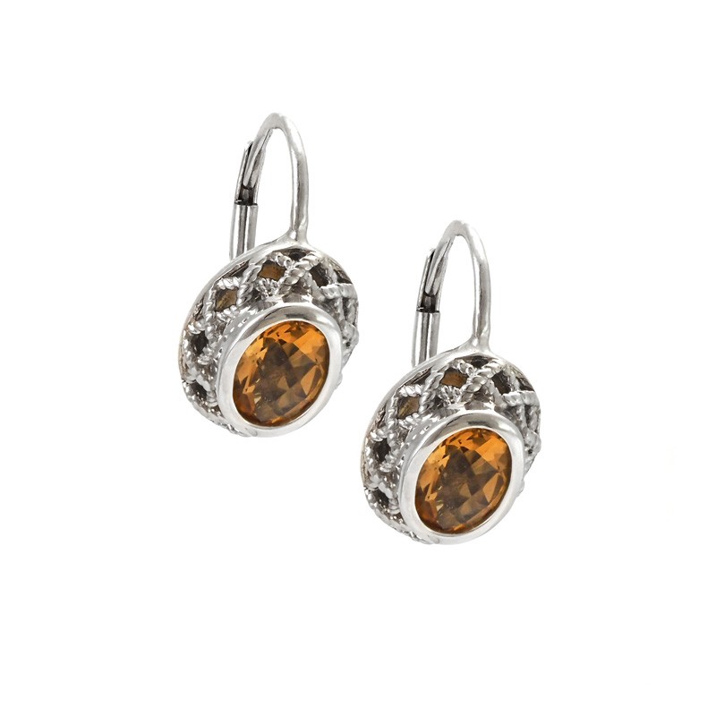 Silver Citrine Earrings