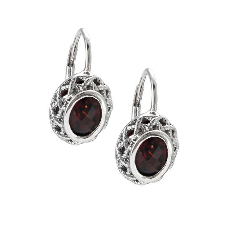 Silver Garnet Earrings