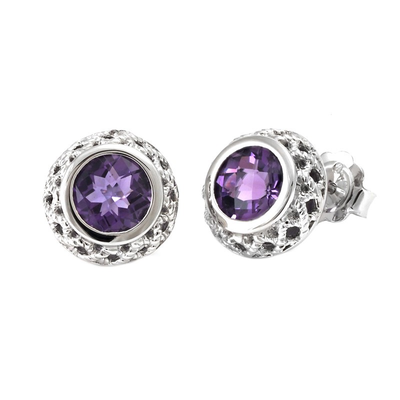Silver Amethyst Earrings