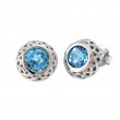 Silver Blue Topaz Earrings