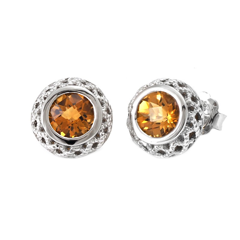 Silver Citrine Earrings