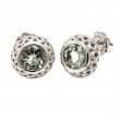 Silver Green Amethyst Earrings