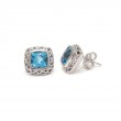 Silver Blue Topaz Earrings