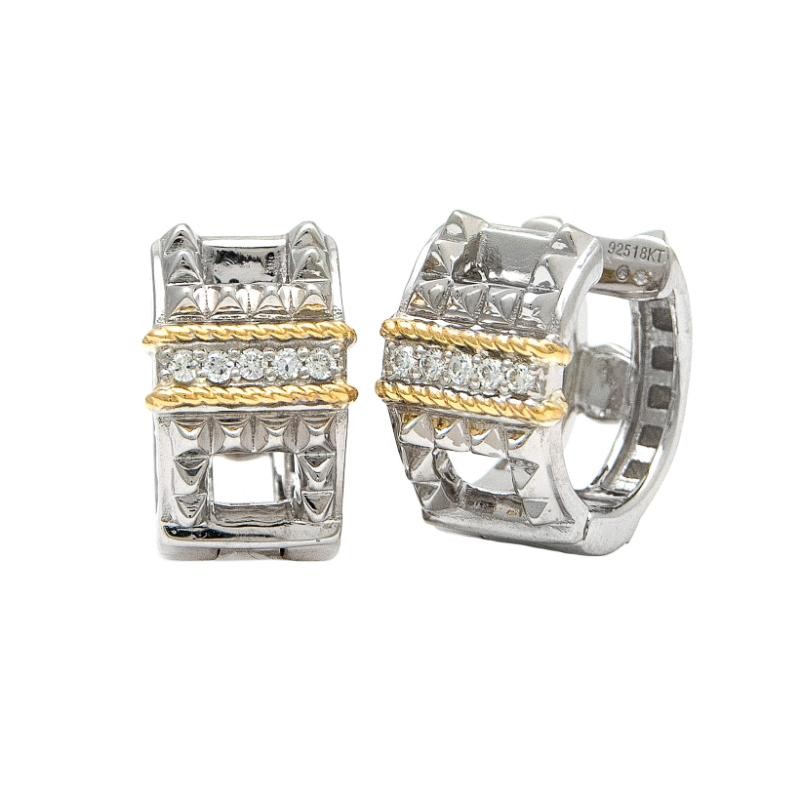 18K/Silver Diamond Earrings