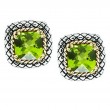 18K/Silv 7M Cush Peridot Er