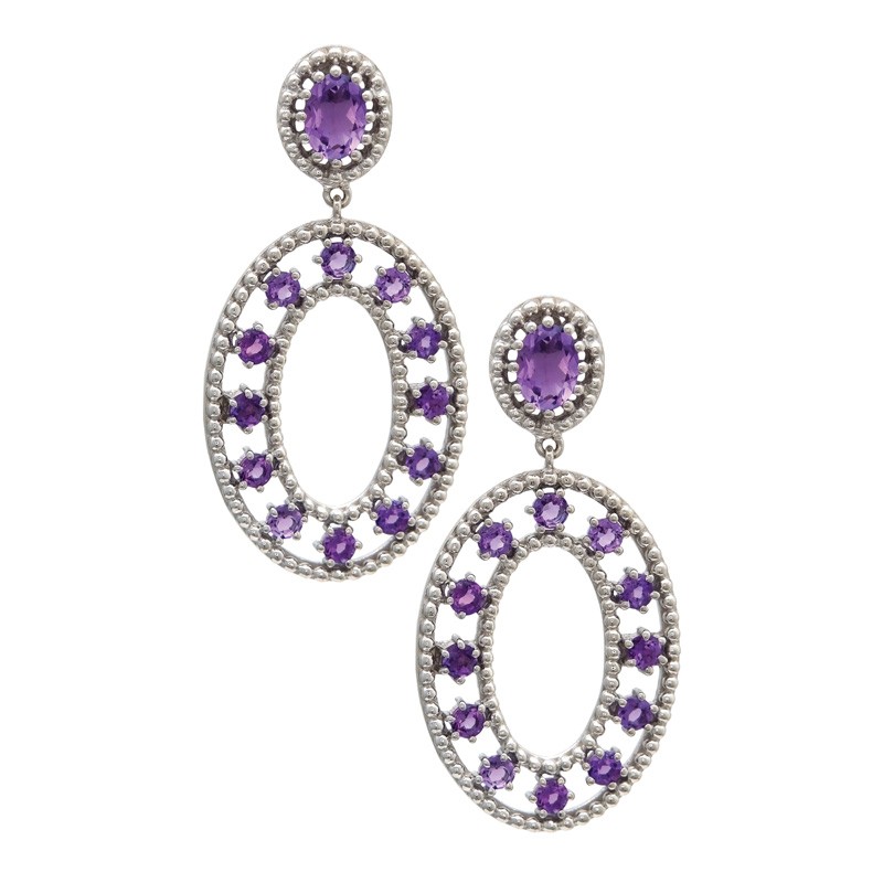 Silver Amethyst Earrings