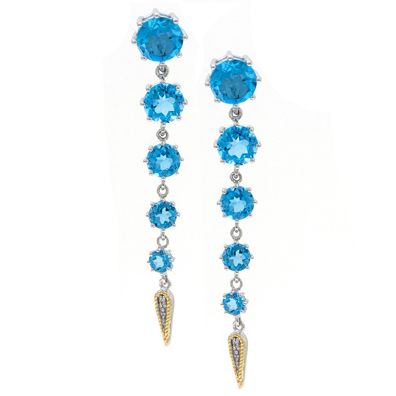 18K/Silver Blue Topaz Earrings