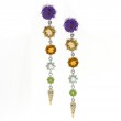 18K/Silver Multi Gem Earrings