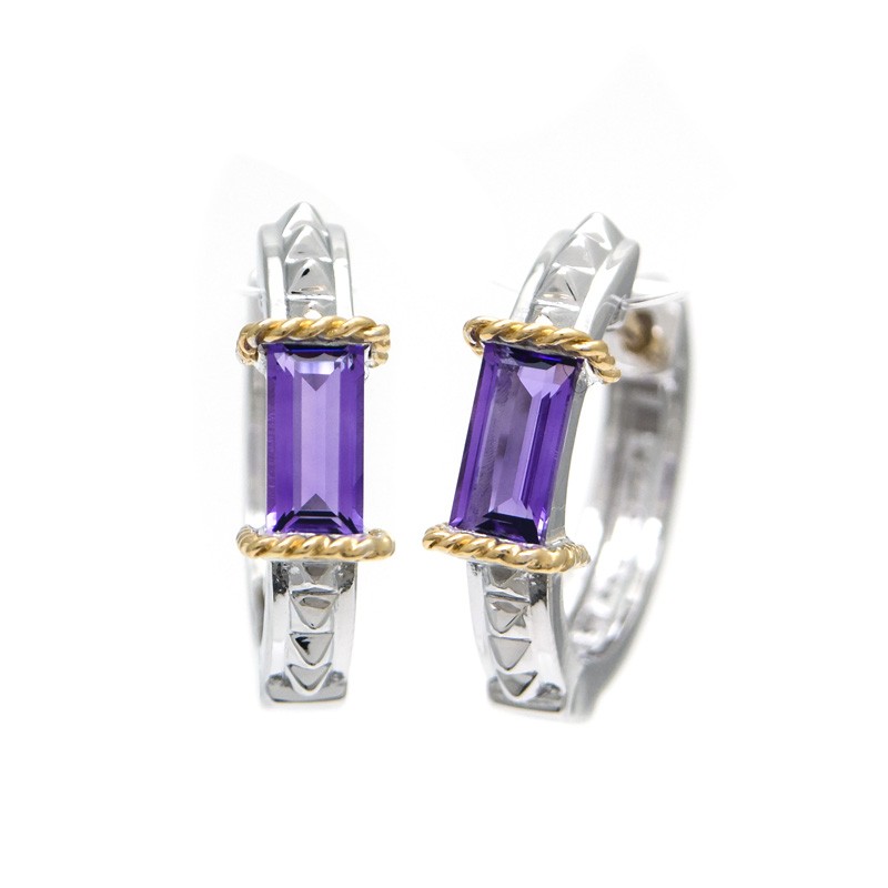 18K/Silver Amethyst Earrings