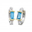 18K/Silver Blue Topaz Earrings