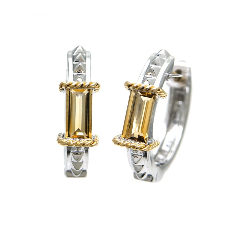 18K/Silver Citrine Earrings