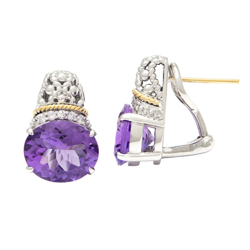18K/Silver Amethyst Earrings
