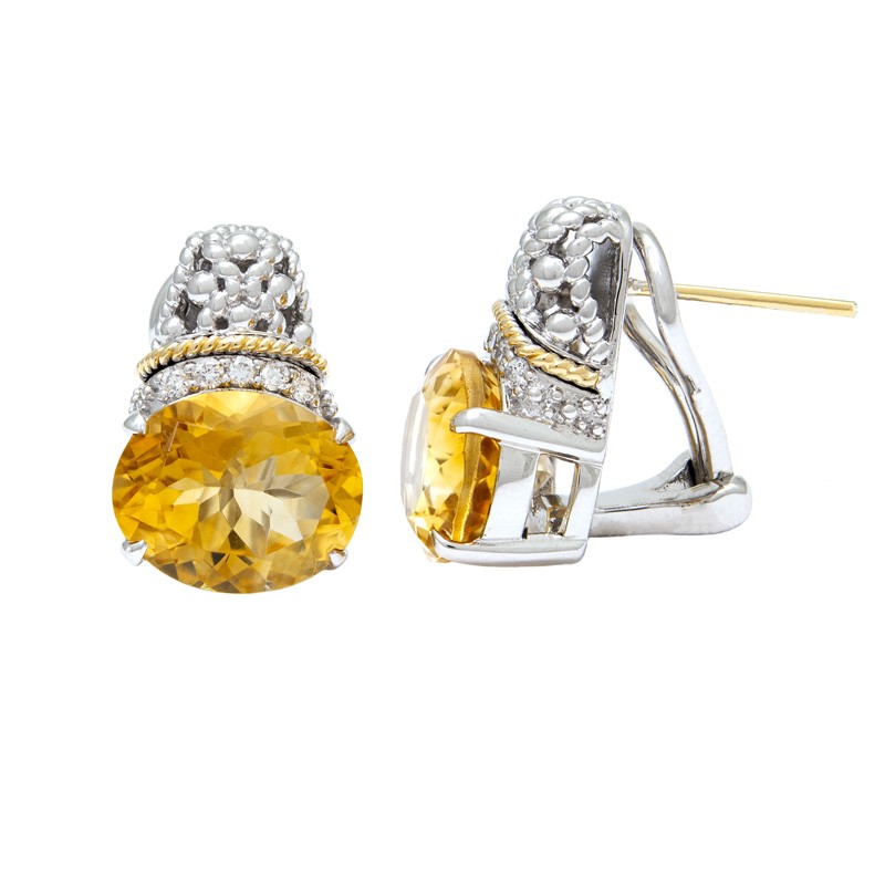 18K/Silver Citrine Earrings