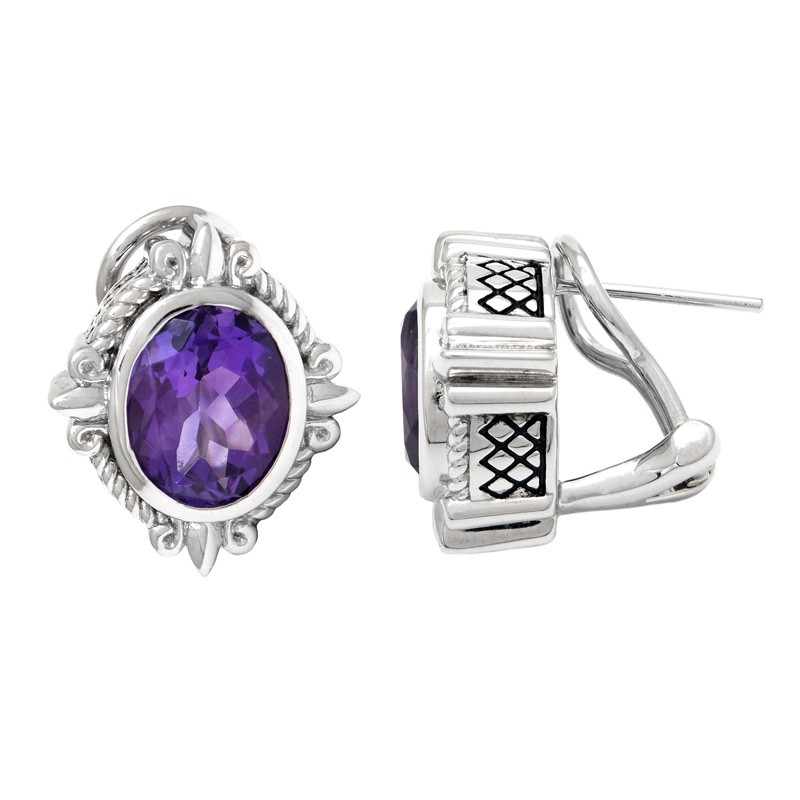 Silver Amethyst Earrings