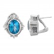 Silver Blue Topaz Earrings