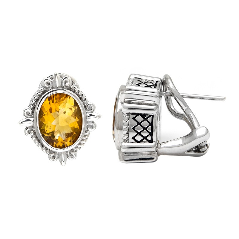 Silver Citrine Earrings